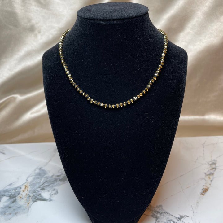 Black Onyx and Gold Beaded Necklace