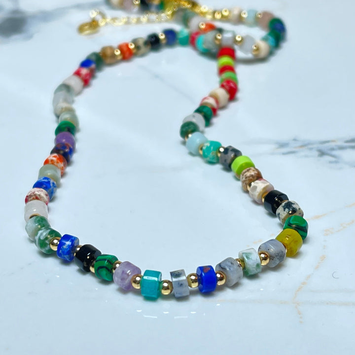 Rainbow Quartz Beaded Necklace