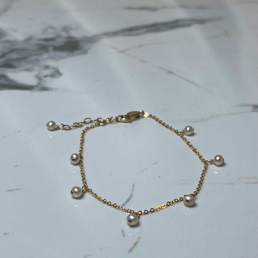 Brass Freshwater Baby Pearl Bracelet