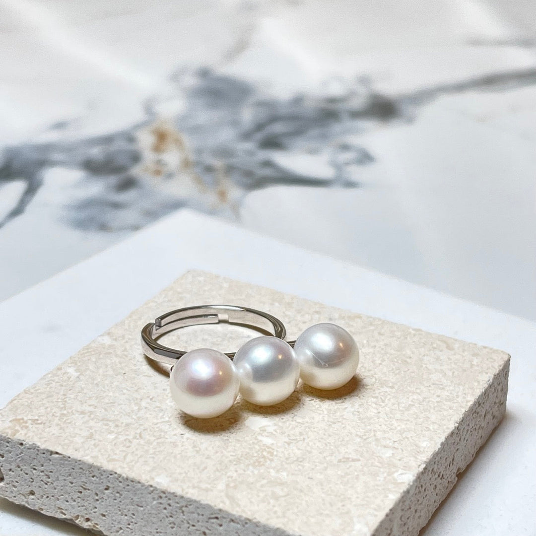 Freshwater Triple Pearl Ring