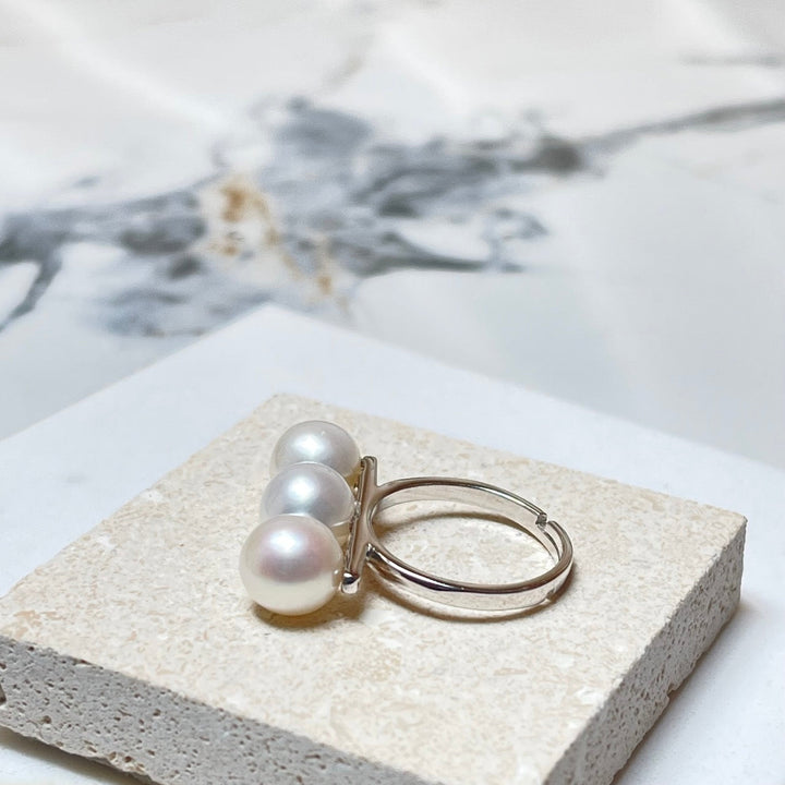 Freshwater Triple Pearl Ring